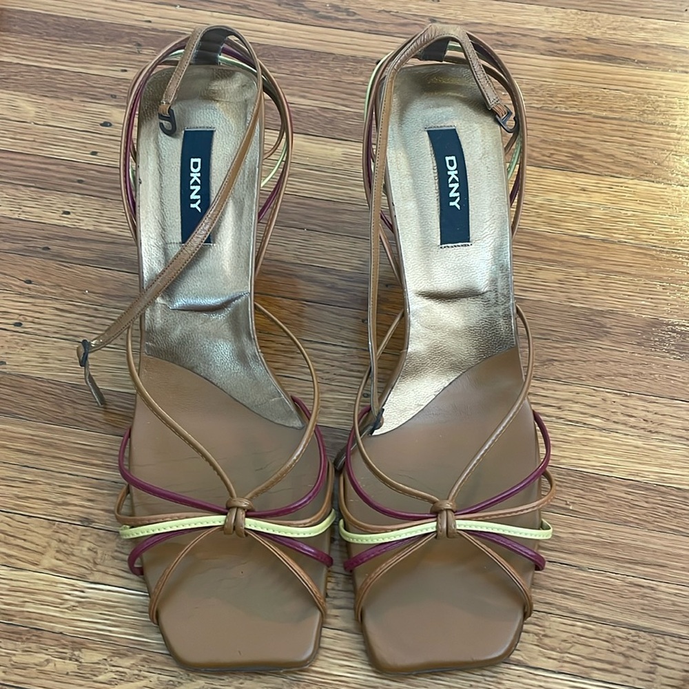 DKNY colorful straps heels